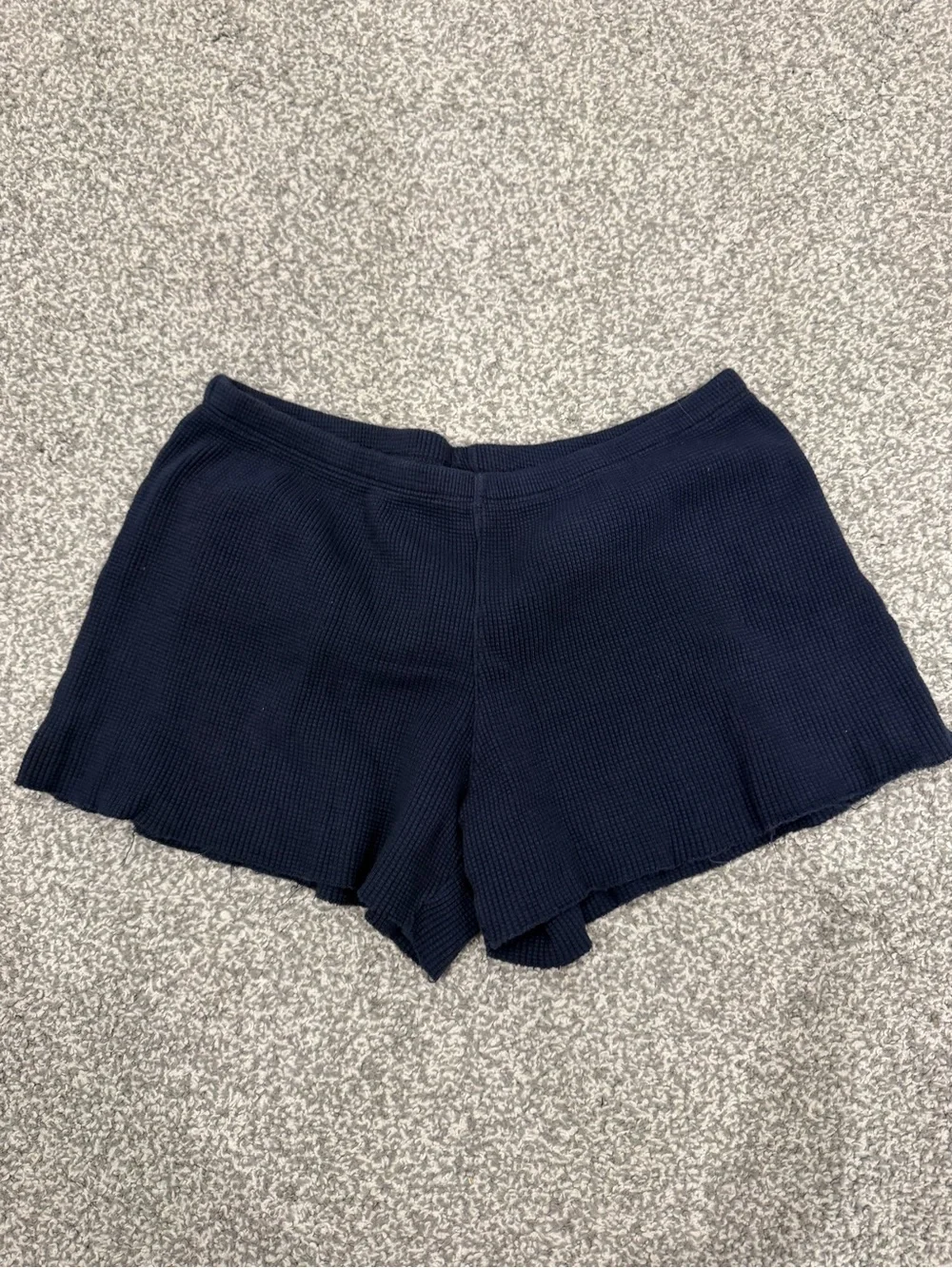 Brandy Melville Navy Ribbed High-Waist Knit Shorts